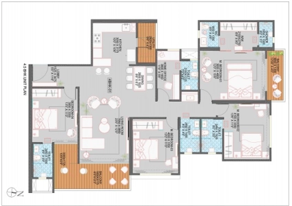 Ganga Platinum 3 BHK Floor Plan